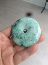 Load image into Gallery viewer, 100% Natural sunny green/pink/purple tropical beach jadeite Jade Safety Guardian Button(donut) Pendant/worry stone X123
