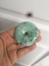 Load image into Gallery viewer, 100% Natural sunny green/pink/purple tropical beach jadeite Jade Safety Guardian Button(donut) Pendant/worry stone X123
