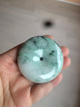 Load image into Gallery viewer, 100% Natural sunny green/pink/purple tropical beach jadeite Jade Safety Guardian Button(donut) Pendant/worry stone X123
