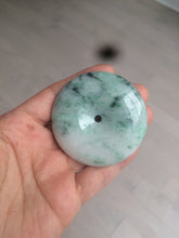 Load image into Gallery viewer, 100% Natural sunny green/pink/purple tropical beach jadeite Jade Safety Guardian Button(donut) Pendant/worry stone X123
