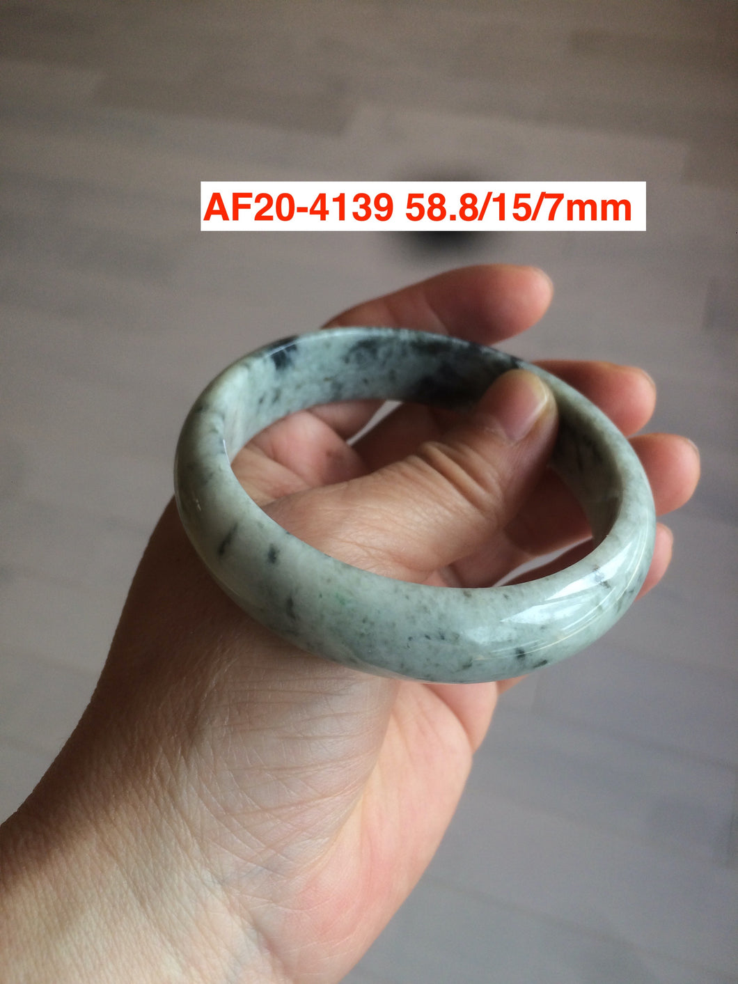 56-65mm certified 100% Natural type A light green jadeite jade bangle group S34 (Clearance)