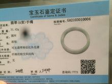Load image into Gallery viewer, 53.1mm Certified Type A 100% Natural light green/white authentic Jadeite Jade bangle R43-0004
