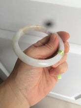 Load image into Gallery viewer, 57mm certificated type A 100% Natural light green yellow Jadeite Jade bangle AD84-5745
