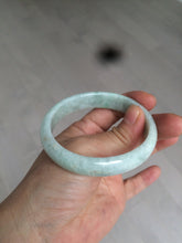 Load image into Gallery viewer, 53.5mm Certified type A 100% Natural light green oval jadeite jade bangle AD87-1032
