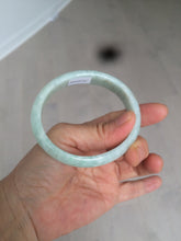 Load image into Gallery viewer, 53.5mm Certified type A 100% Natural light green oval jadeite jade bangle AD87-1032
