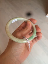 Load image into Gallery viewer, 59.5mm Certified Type A 100% Natural sunny green/yellow Jadeite Jade bangle D53-2599
