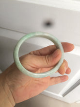 Load image into Gallery viewer, 53.5mm Certified type A 100% Natural light green oval jadeite jade bangle AD87-1032
