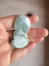 Load image into Gallery viewer, 100% Natural light green jadeite Jade meditate baby buddha (宝宝佛) pendant necklace N121
