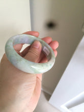 Load image into Gallery viewer, 56.5mm certificated Type A 100% Natural sunny green/purple/yellow  Monet’s Water Lilies Jade bangle E62-1029
