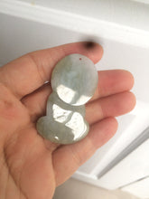 Load image into Gallery viewer, 100% Natural light green jadeite Jade meditate baby buddha (宝宝佛) pendant necklace N121
