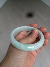 Load image into Gallery viewer, 57.4mm 100% natural Type A sunny green/white jadeite jade bangle K92-1110
