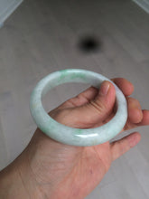 Load image into Gallery viewer, 57.4mm 100% natural Type A sunny green/white jadeite jade bangle K92-1110
