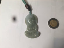 Load image into Gallery viewer, 100% Natural light green jadeite Jade meditate baby buddha (宝宝佛) pendant necklace N121
