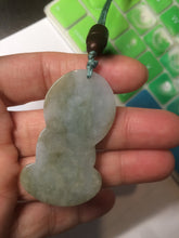 Load image into Gallery viewer, 100% Natural light green jadeite Jade meditate baby buddha (宝宝佛) pendant necklace N121

