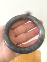 Load image into Gallery viewer, 54.9mm certified 100% Natural black/white nephrite(籽料青花) Sesame paste seed material round cut Jade bangle HF8-5534
