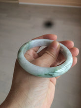 Load image into Gallery viewer, 56.7mm certified 100% natural type A light green jadeite jade bangle C59-0457
