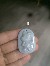 Load image into Gallery viewer, 100% Natural light green Jadeite Jade little doggy pendant A64
