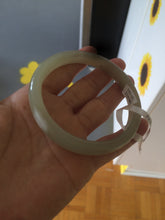Load image into Gallery viewer, Sale! Certified 61mm 100% Natural light green/ yellow nephrite Jade bangle J36-1121
