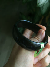 Load image into Gallery viewer, Sale! different size 100% Natural black/dark green serpentine Xiu jade(岫玉) bangle U22
