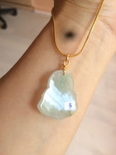 Load image into Gallery viewer, 100% Natural white green happy buddha jadeite Jade pendant necklace AD57

