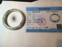Load image into Gallery viewer, 55mm Certified type A 100% Natural green/white (windflowers, 小碎花) Jadeite Jade bangle AM69-9159
