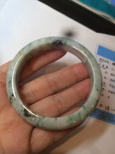 Load image into Gallery viewer, 55mm Certified type A 100% Natural green/white (windflowers, 小碎花) Jadeite Jade bangle AM69-9159
