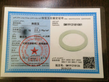 Load image into Gallery viewer, 54.7mm 100% Natural fresh icy light green frosted glass polished nephrite Jade bangle J37-0081
