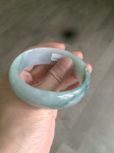 Load image into Gallery viewer, 53mm Certified type A 100% Natural light green/yellow/black broad style oval jadeite jade bangle X96-1036
