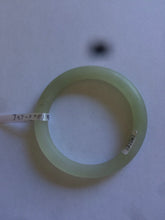 Load image into Gallery viewer, 54.7mm 100% Natural fresh icy light green frosted glass polished nephrite Jade bangle J37-0081
