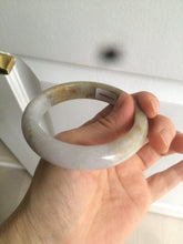 Load image into Gallery viewer, 55.7mm certified 100% natural green/brown/purple jadeite jade bangle AT44-1649
