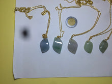 Load image into Gallery viewer, 100% natural type A jadeite jade icy Willow leaves pendants SN (Clearance item)
