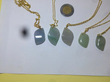 Load image into Gallery viewer, 100% natural type A jadeite jade icy Willow leaves pendants SN (Clearance item)
