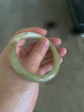 Load image into Gallery viewer, 55.2mm Certified Type A 100% Natural yellow/sugar brown flying snow and dandelions nephrite Jade bangle HT33-0464
