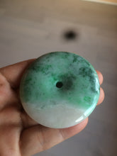 Load image into Gallery viewer, 100% Natural sunny green/pink/purple tropical beach jadeite Jade Safety Guardian Button(donut) Pendant/worry stone X123
