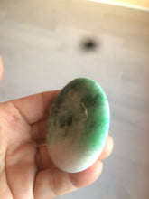 Load image into Gallery viewer, 100% Natural sunny green/pink/purple tropical beach jadeite Jade Safety Guardian Button(donut) Pendant/worry stone X123
