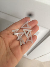 Load image into Gallery viewer, 100% natural icy watery jadeite jade Initial letter A pendant necklace Y125
