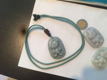 Load image into Gallery viewer, 100% Natural light green Jadeite Jade little doggy pendant A64
