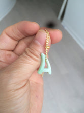 Load image into Gallery viewer, 100% natural icy watery sunny/purple jadeite jade Initial letter A pendant necklace Y124
