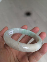 Load image into Gallery viewer, 56.8mm certificated Type A 100% Natural sunny green/white/brown Jadeite Jade bangle E48-3335
