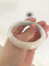 Load image into Gallery viewer, 56.8mm certificated Type A 100% Natural sunny green/white/brown Jadeite Jade bangle E48-3335
