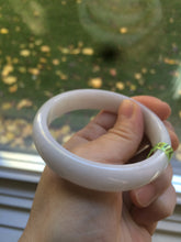 Load image into Gallery viewer, 55.7mm certified Type A 100% Natural white/yellow Jadeite Jade bangle E57-7572
