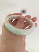 Load image into Gallery viewer, 56.8mm certificated Type A 100% Natural sunny green/white/brown Jadeite Jade bangle E48-3335
