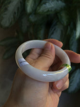 Load image into Gallery viewer, 55.7mm certified Type A 100% Natural white/yellow Jadeite Jade bangle E57-7572
