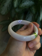 Load image into Gallery viewer, 55.7mm certified Type A 100% Natural white/yellow Jadeite Jade bangle E57-7572
