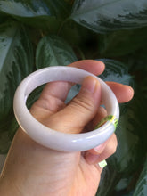 Load image into Gallery viewer, 55.7mm certified Type A 100% Natural white/yellow Jadeite Jade bangle E57-7572
