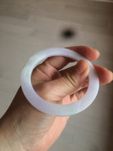 Load image into Gallery viewer, 51.5mm certified Type A 100% Natural sunny green/purple flat style Jadeite jade bangle N109
