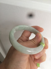Load image into Gallery viewer, 53mm certificated Type A 100% Natural light green/yellow/purple Jadeite Jade bangle L106-2747
