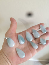 Load image into Gallery viewer, 100% natural icy watery green blue white type A jadeite jade water drop pendant necklace group E52
