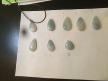 Load image into Gallery viewer, 100% natural icy watery green blue white type A jadeite jade water drop pendant necklace group E52
