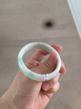 Load image into Gallery viewer, 53.5mm certified 100% natural Type A sunny green/white jadeite jade bangle X98-3760

